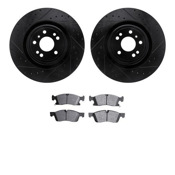 Dynamic Friction Co 8302-63147, Rotors-Drilled and Slotted-Black with 3000 Series Ceramic Brake Pads, Zinc Coated 8302-63147